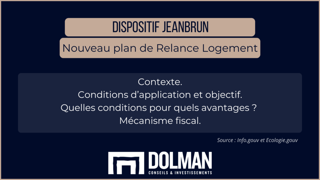 Dispositif Jeanbrun : nouveau plan Relance Logement