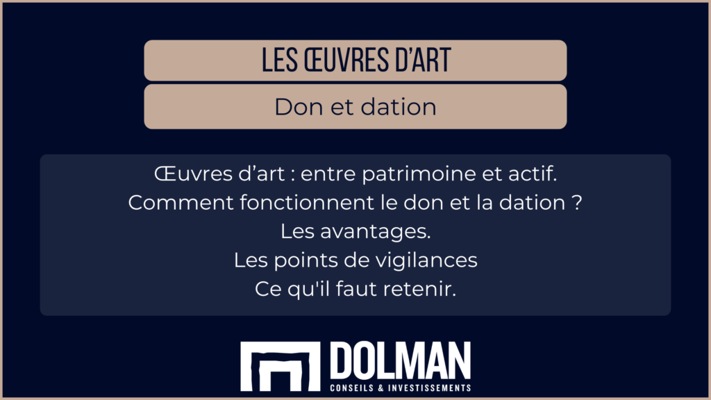 Œuvres d&rsquo;art : don et dation