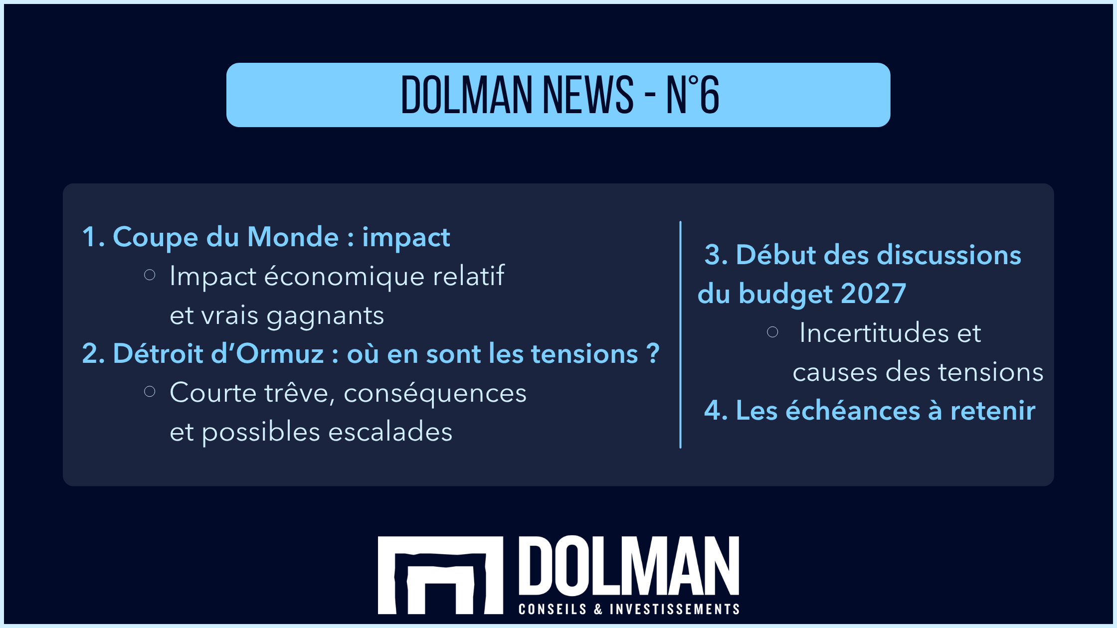 DOLMAN NEWS N°6